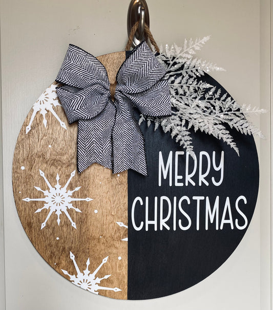 Merry Christmas Snowflake Door Hanger