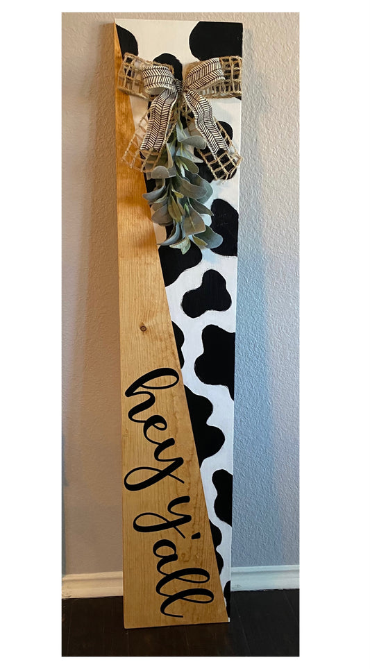 Cow Print Door Leaner