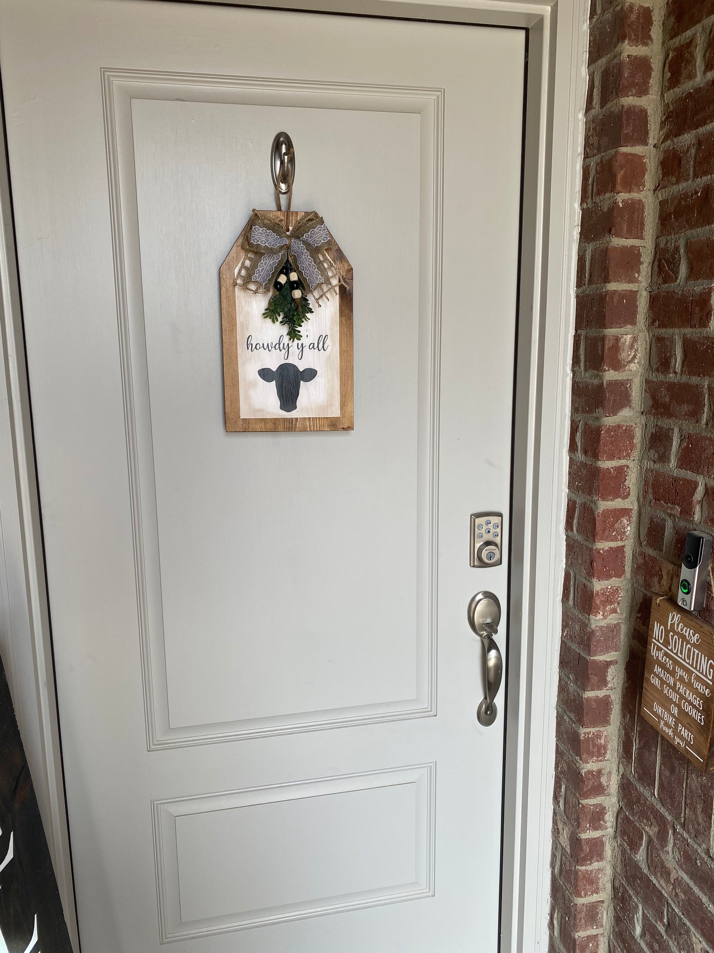 Howdy Y’all Cow Head Door Tag
