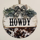 Howdy Cow Print Door Hanger